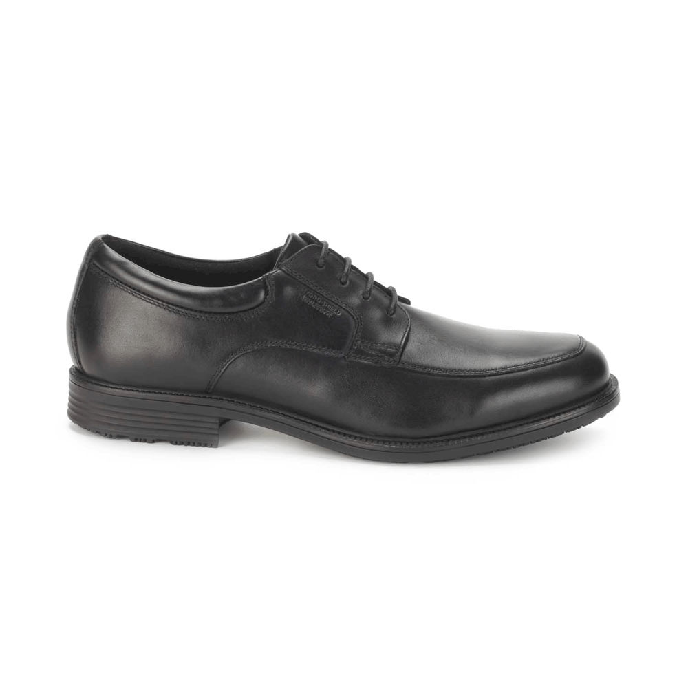 Rockport Singapore Mens Dress Shoes - Essential Details Waterproof Apron Toe Black - DY6758413